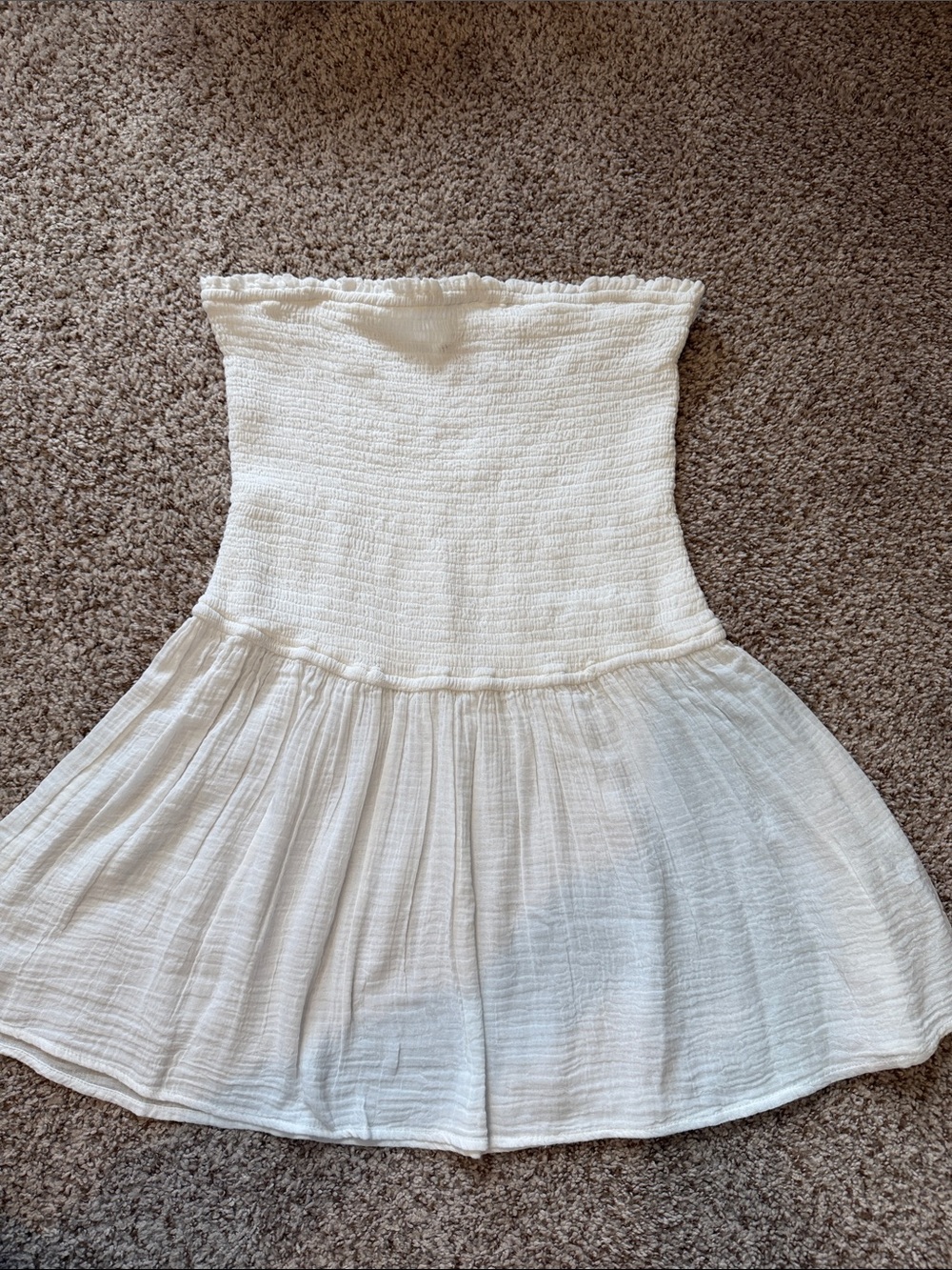 Hollister White Strapless Swim Coverup Dress - Picture 3 of 6